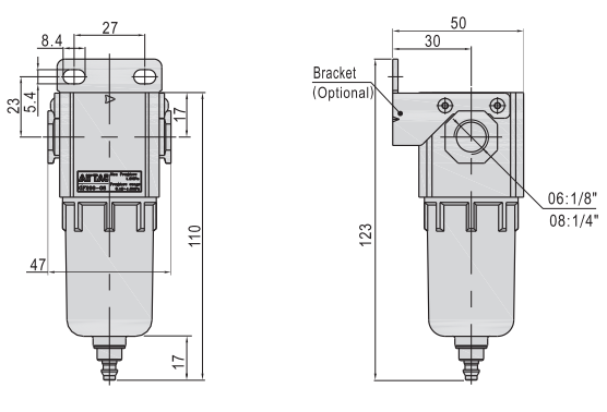 GF200-06 GF200-08 Pneumatic Components precision GF series group air ...